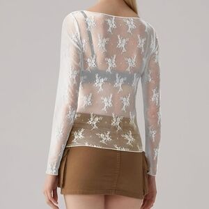 Chic Sheer White Floral Blouse